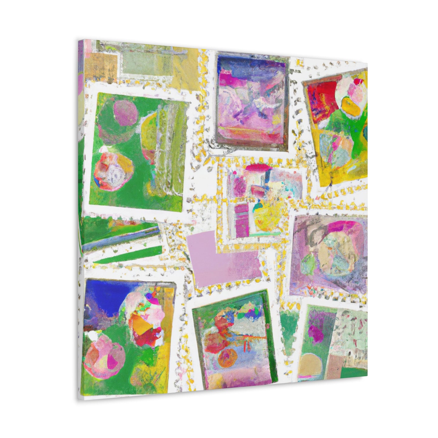 Global Destination Stamps - Postage Stamp Collector Canvas Wall Art