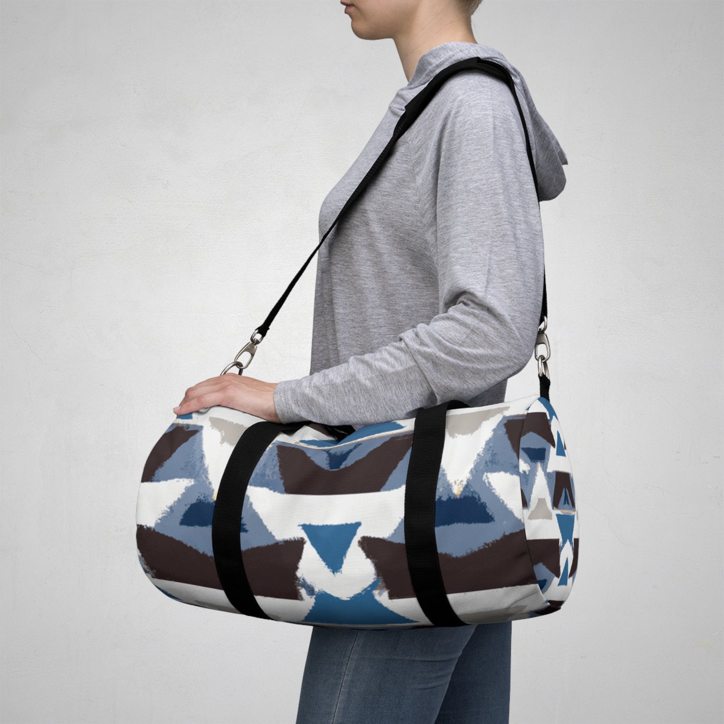 Maximillian Pascal - Geometric Pattern Duffel Travel Gym Luggage Bag