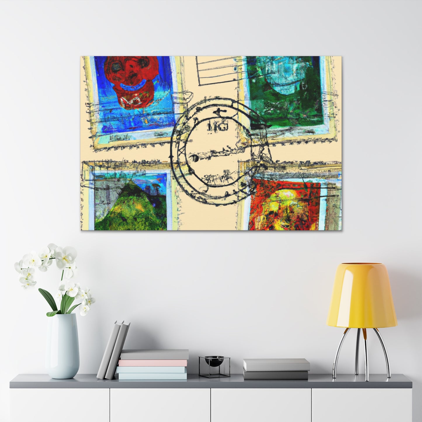 "International Wonders" - Postage Stamp Collector Canvas Wall Art