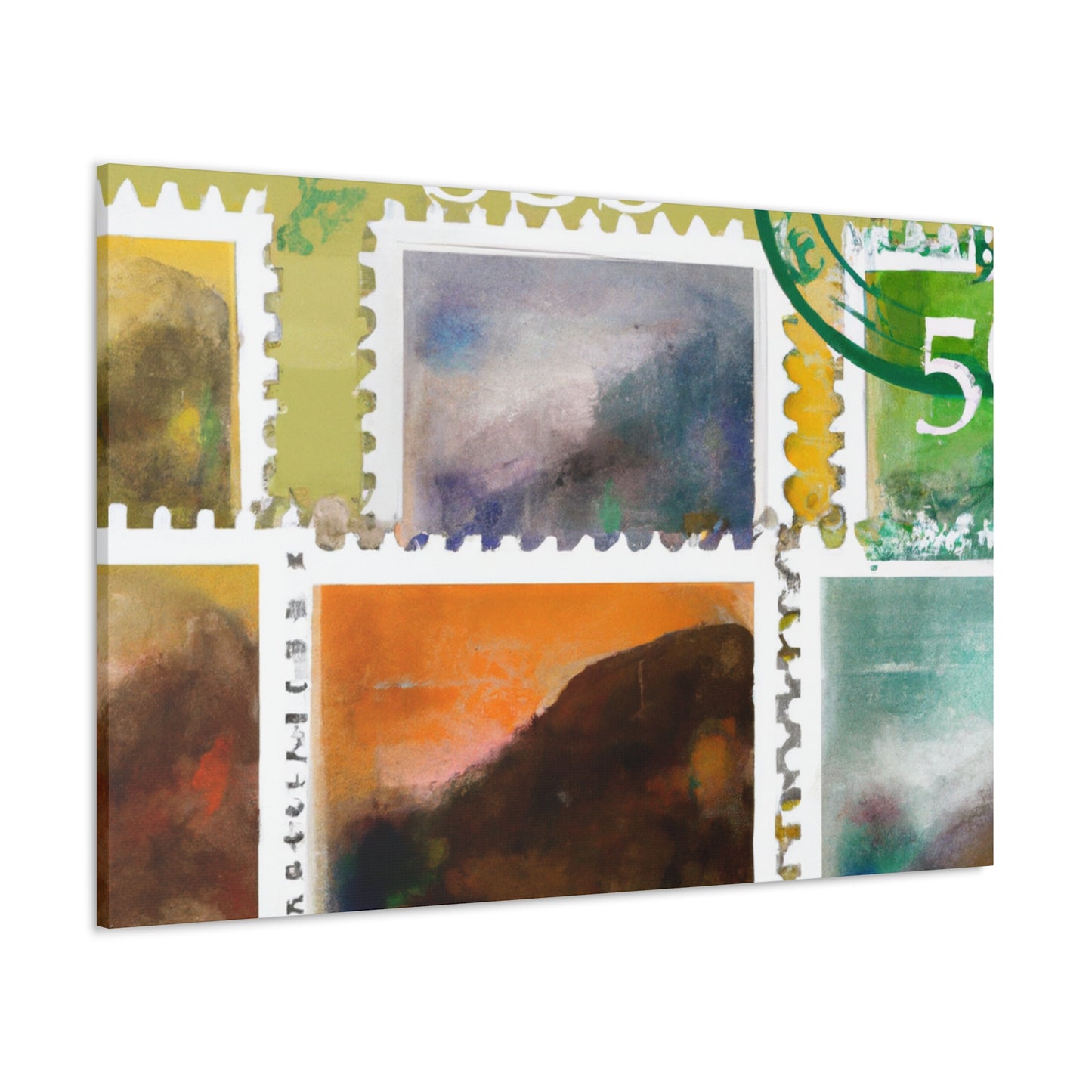 "A World of Wanderlust" - Postage Stamp Collector Canvas Wall Art