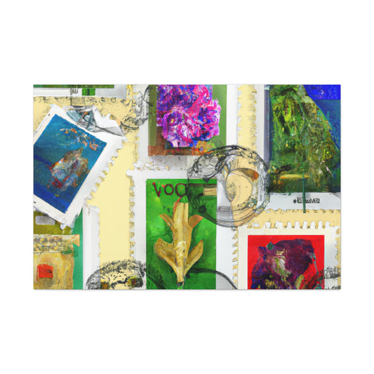 "World Wonders" - Postage Stamp Collector Canvas Wall Art