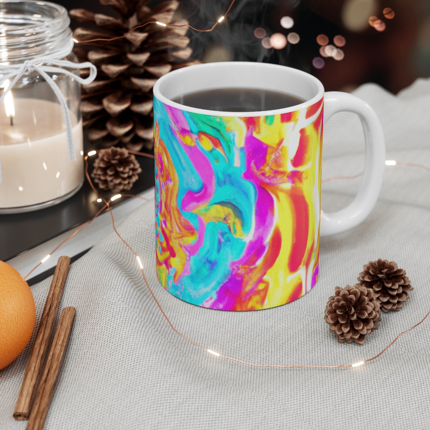 Ella's Custom Blend Coffee - Psychedelic Coffee Cup Mug 11 Ounce