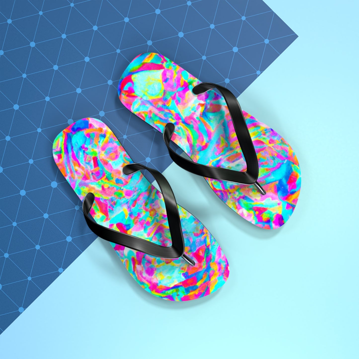 Adele's Shoemaker - Psychedelic Trippy Flip Flop Beach Sandals