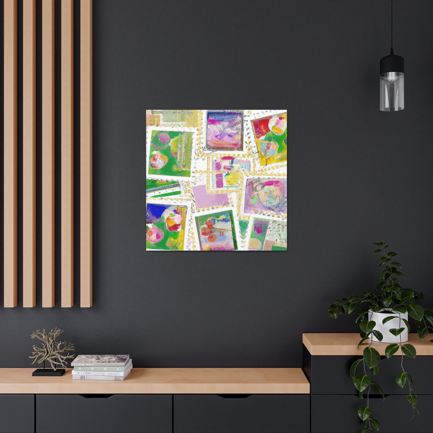 Global Destination Stamps - Postage Stamp Collector Canvas Wall Art