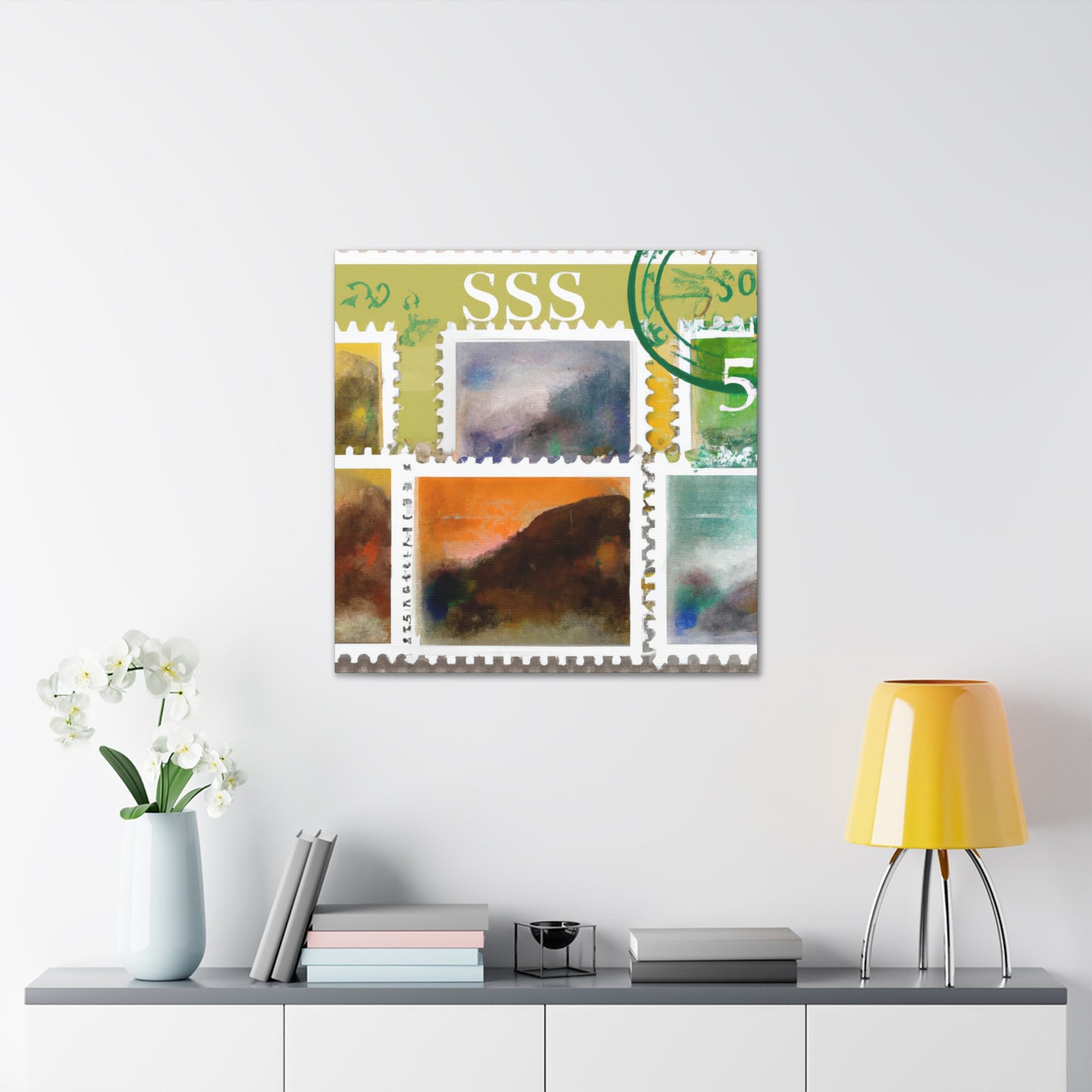 "A World of Wanderlust" - Postage Stamp Collector Canvas Wall Art