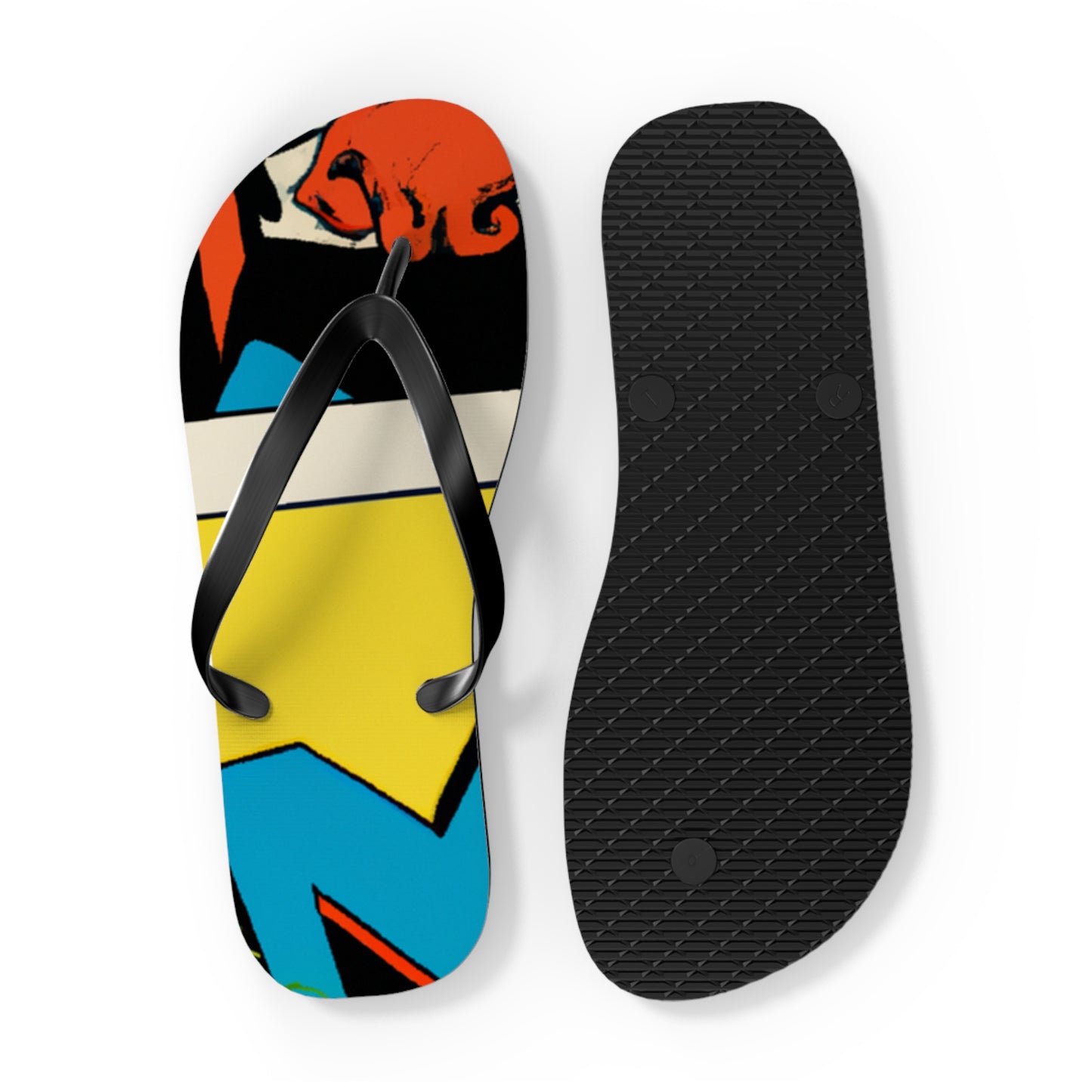 Mighty Manfred the Muscle-Bound - Comics Collector Flip Flop Beach Sandals