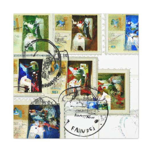 "Famous Landmarks Around the Globe" - Postage Stamp Collector Canvas Wall Art