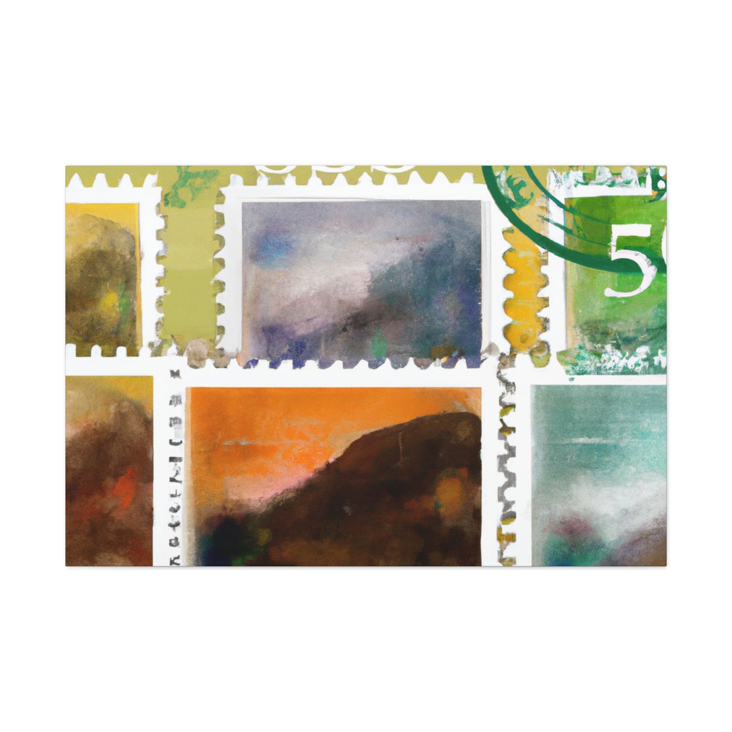 "A World of Wanderlust" - Postage Stamp Collector Canvas Wall Art