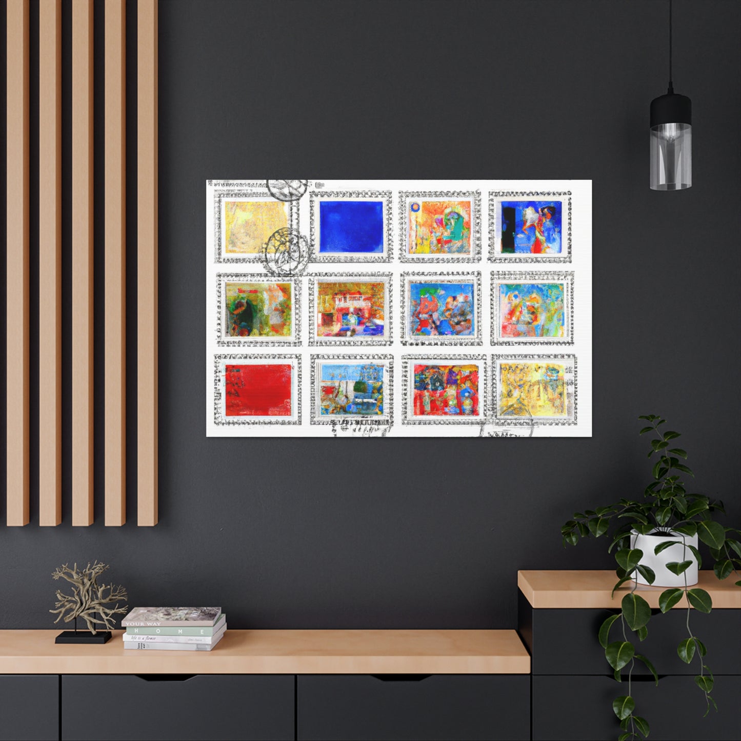 Global stamp collection: Voyageurs Around the World. - Postage Stamp Collector Canvas Wall Art