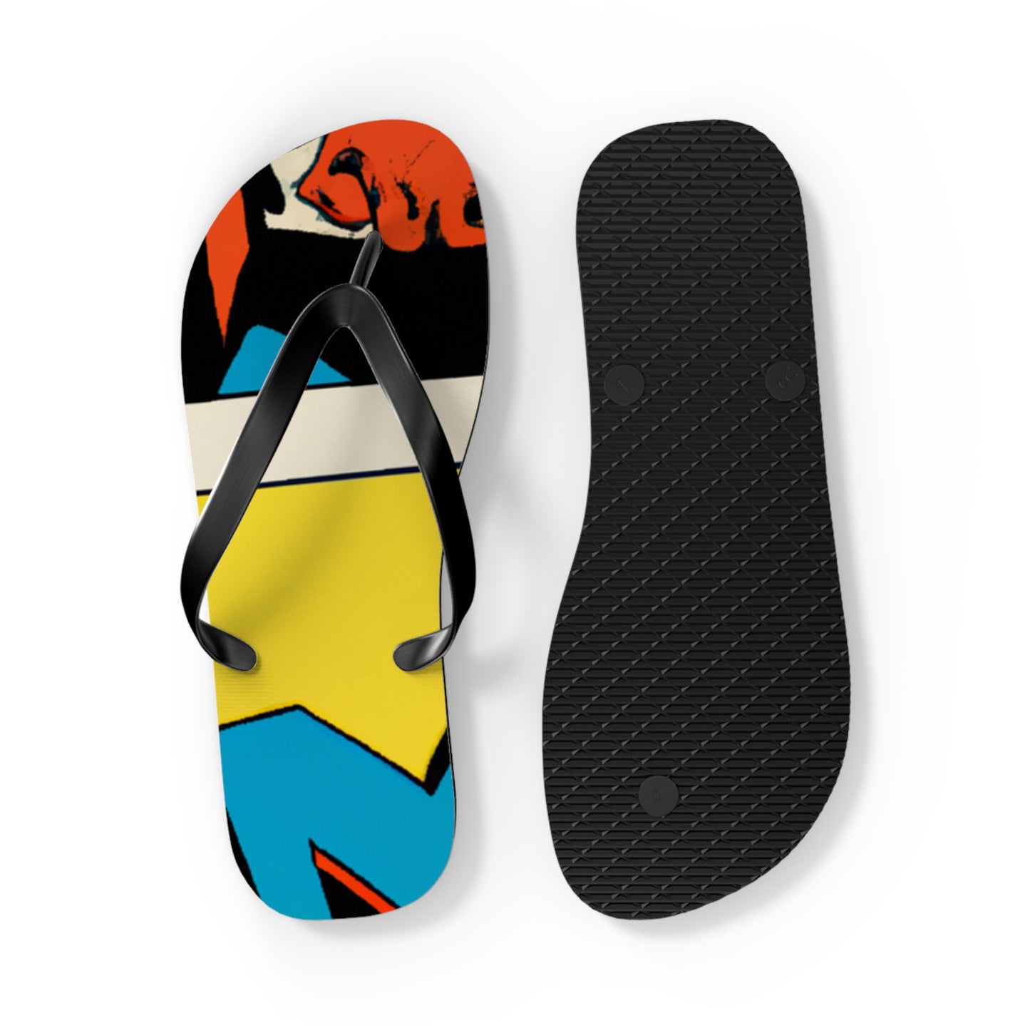 Mighty Manfred the Muscle-Bound - Comics Collector Flip Flop Beach Sandals