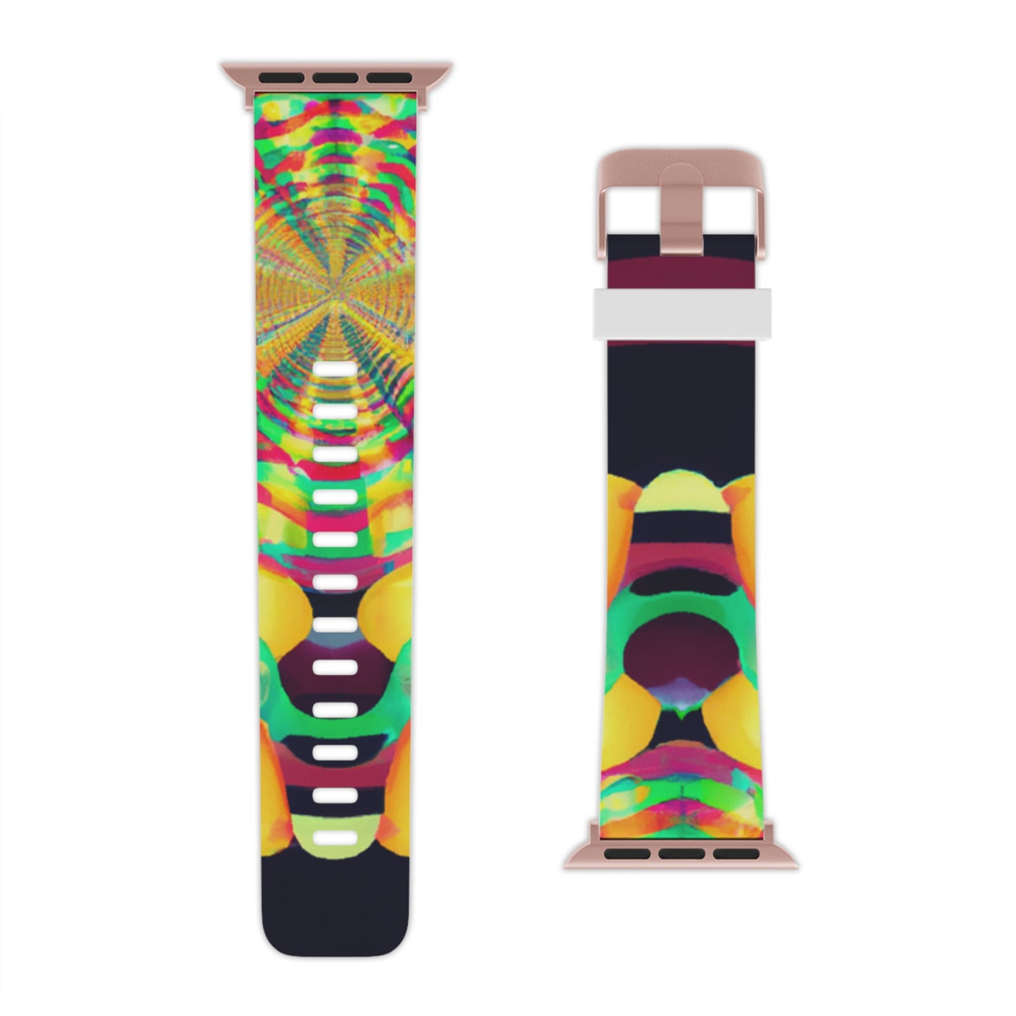 Gustave Pilloue - Trippy Hippy Boho Psychedelic Apple Wrist Watch Band