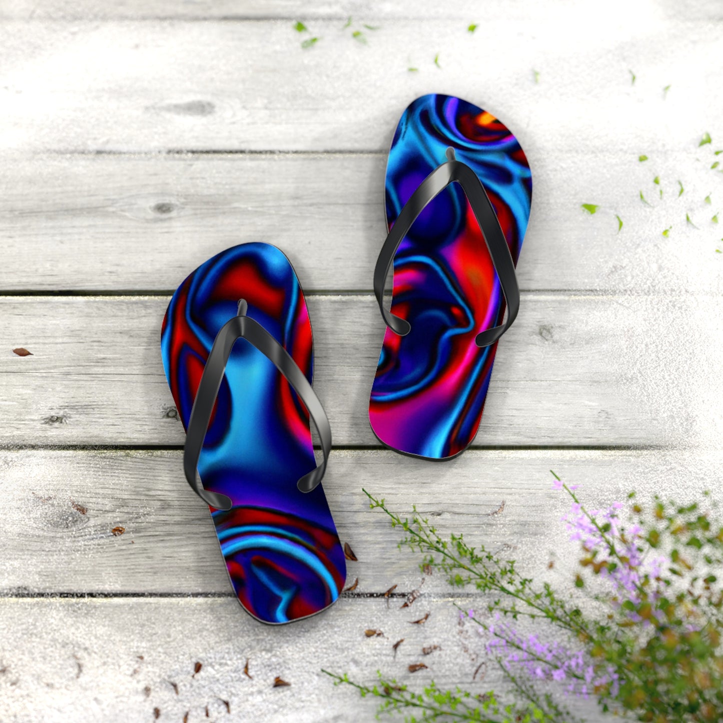 Sarah's Shoe Store - Psychedelic Trippy Flip Flop Beach Sandals