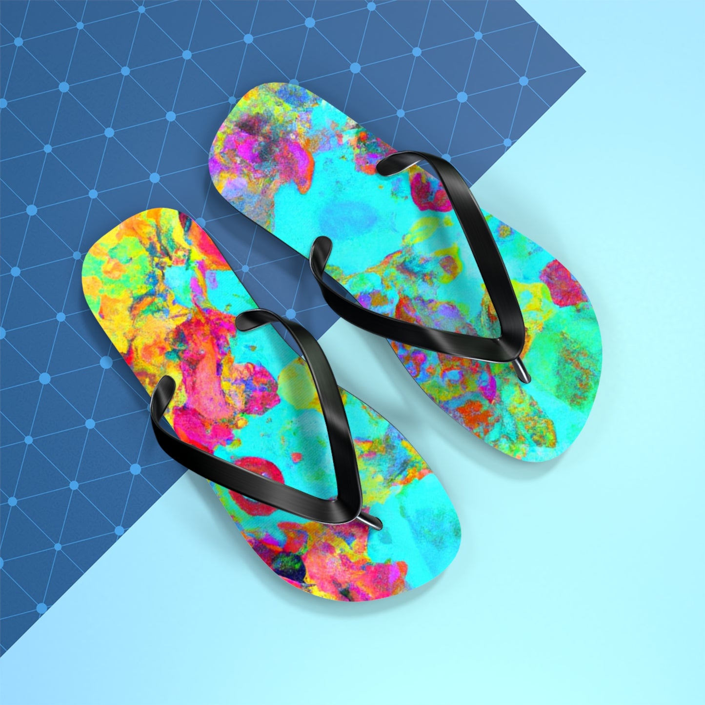 Hiram Clifton, Cobbler. - Psychedelic Trippy Flip Flop Beach Sandals