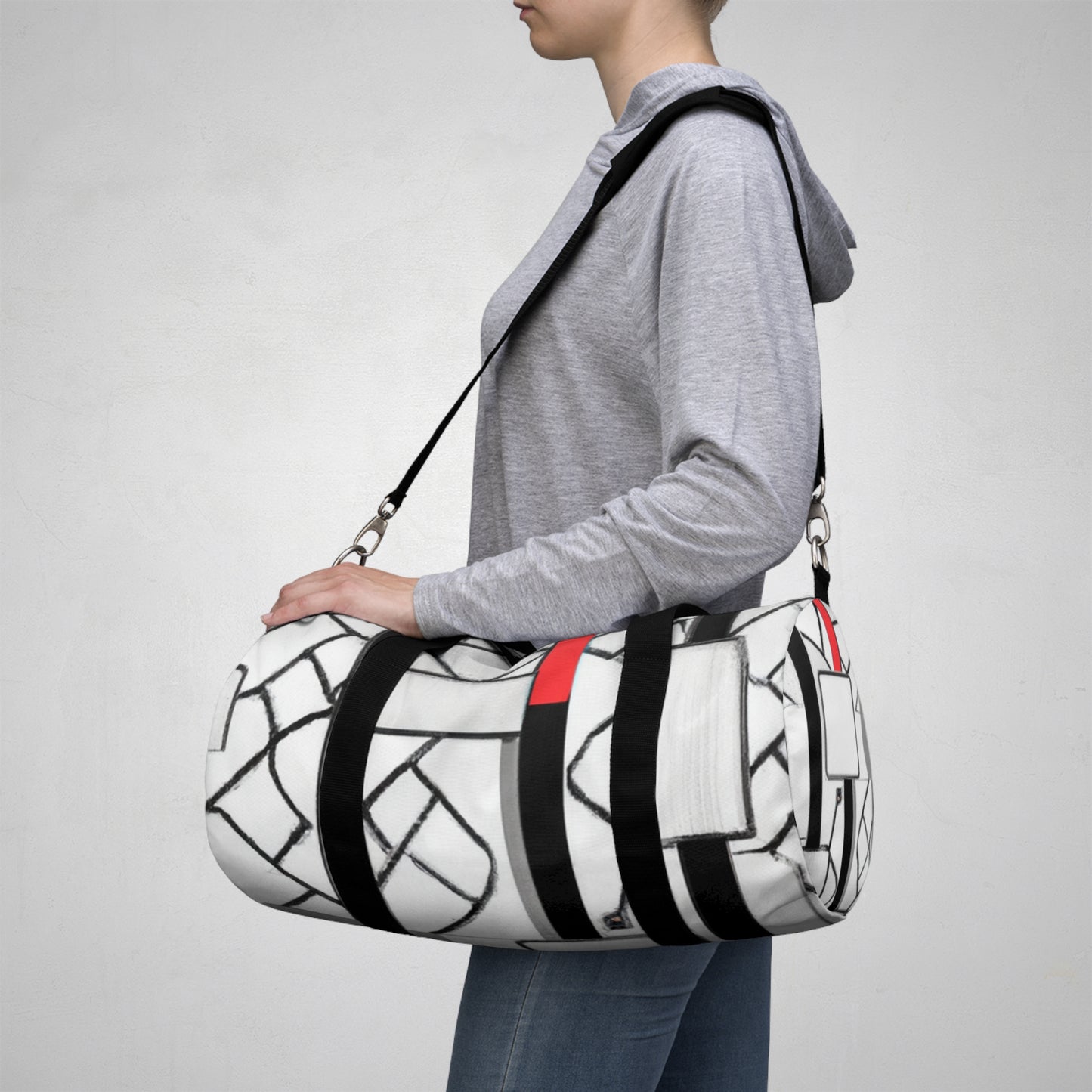 Selina Smoothington - Geometric Pattern Duffel Travel Gym Luggage Bag