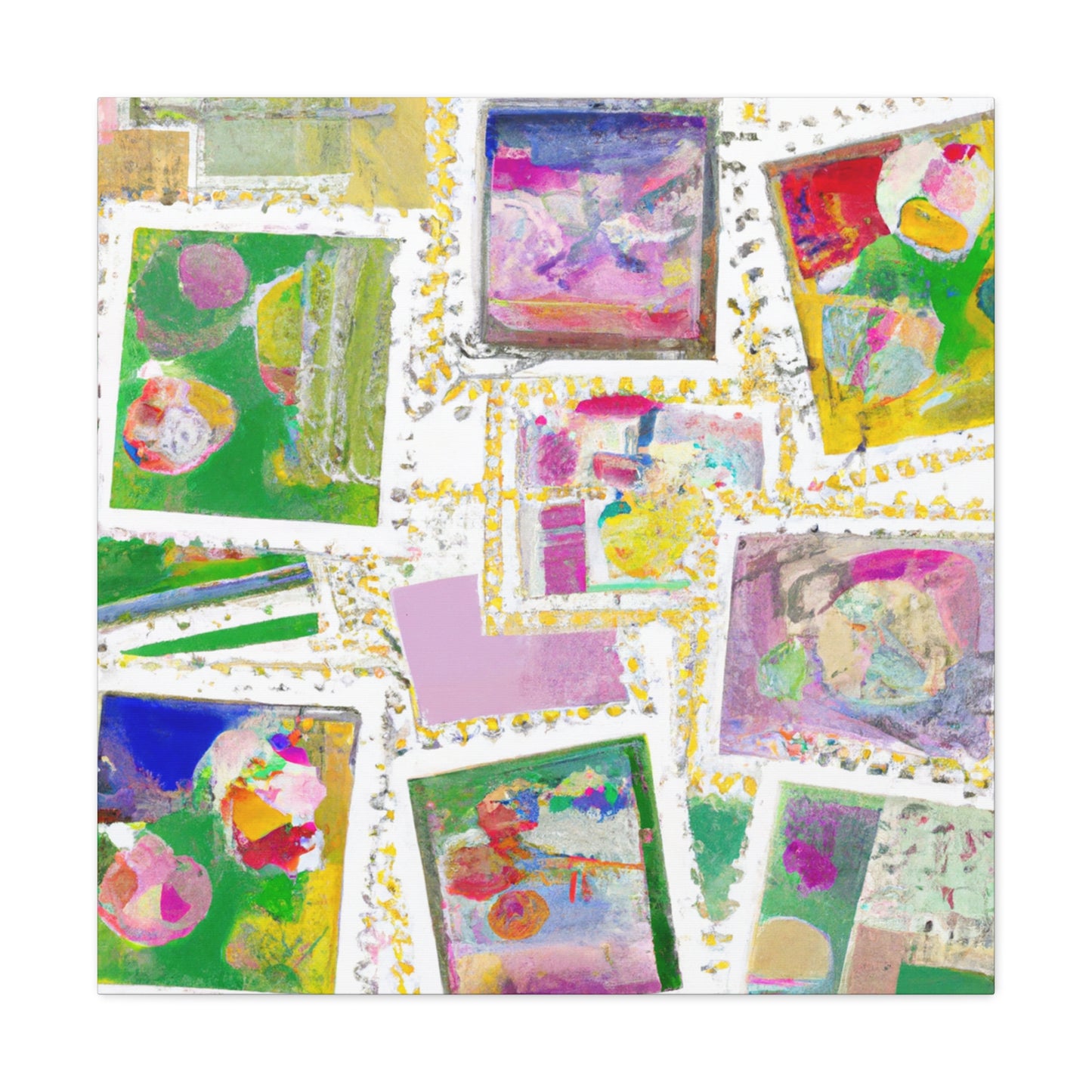 Global Destination Stamps - Postage Stamp Collector Canvas Wall Art