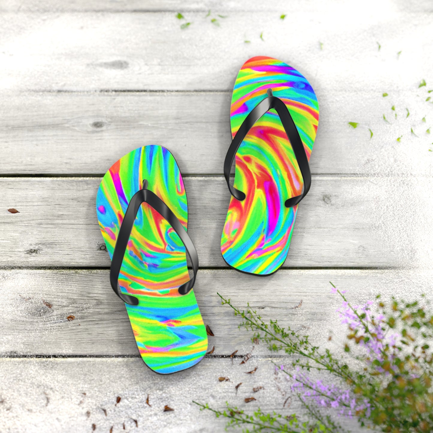 Anastasia Bootmaker - Psychedelic Trippy Flip Flop Beach Sandals