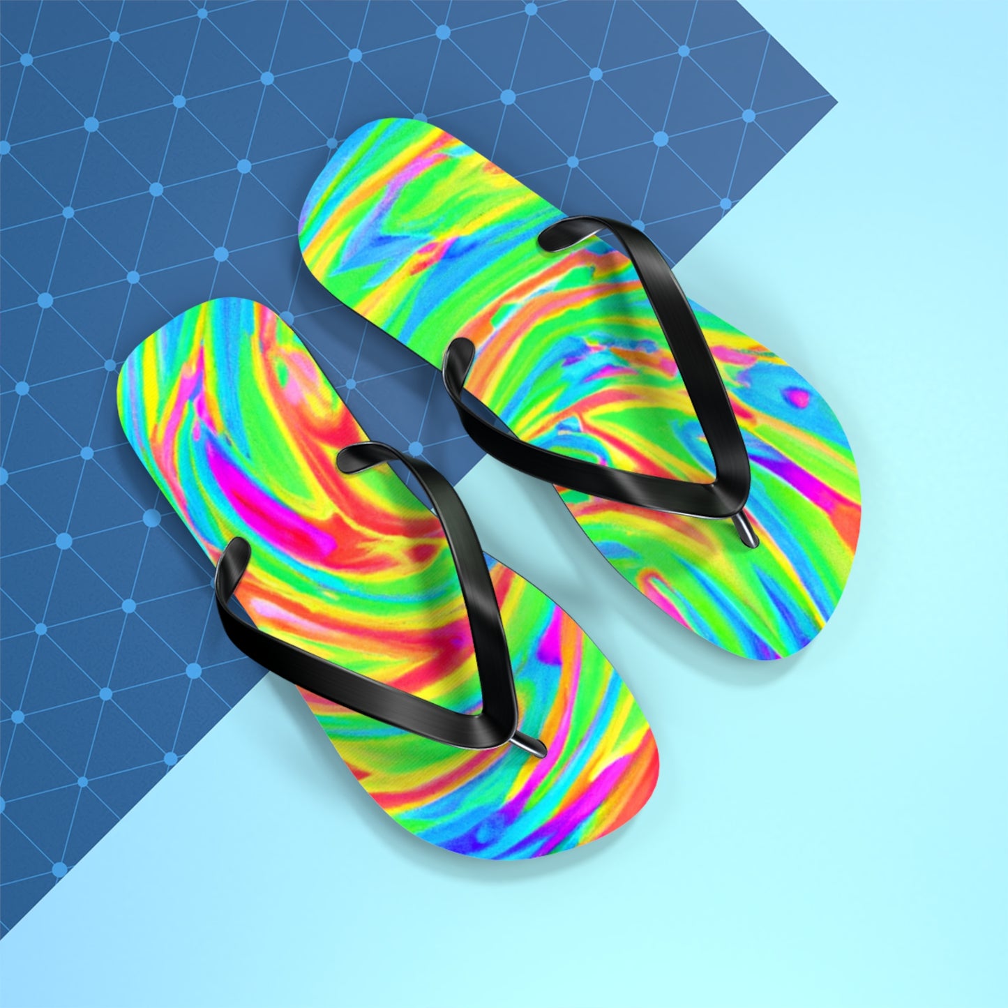 Anastasia Bootmaker - Psychedelic Trippy Flip Flop Beach Sandals