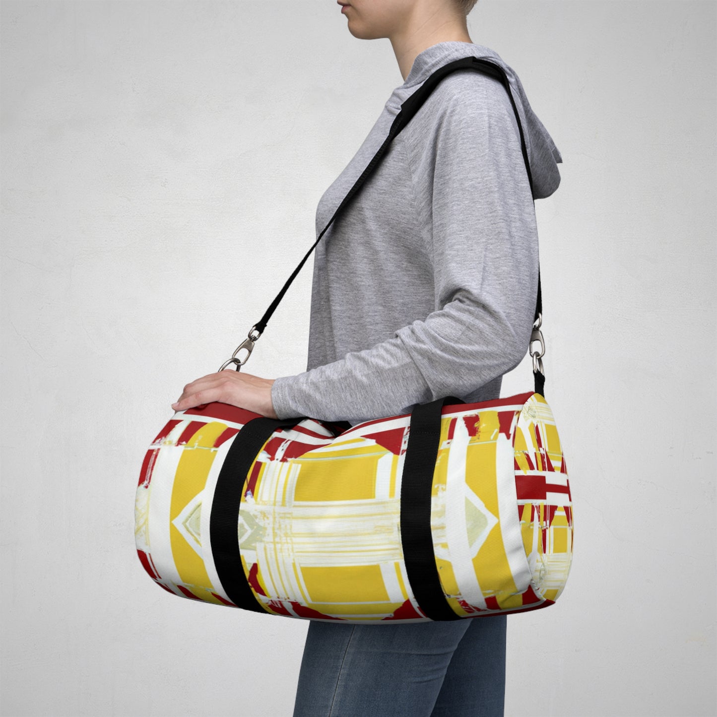 Herberta Longskirt - Geometric Pattern Duffel Travel Gym Luggage Bag