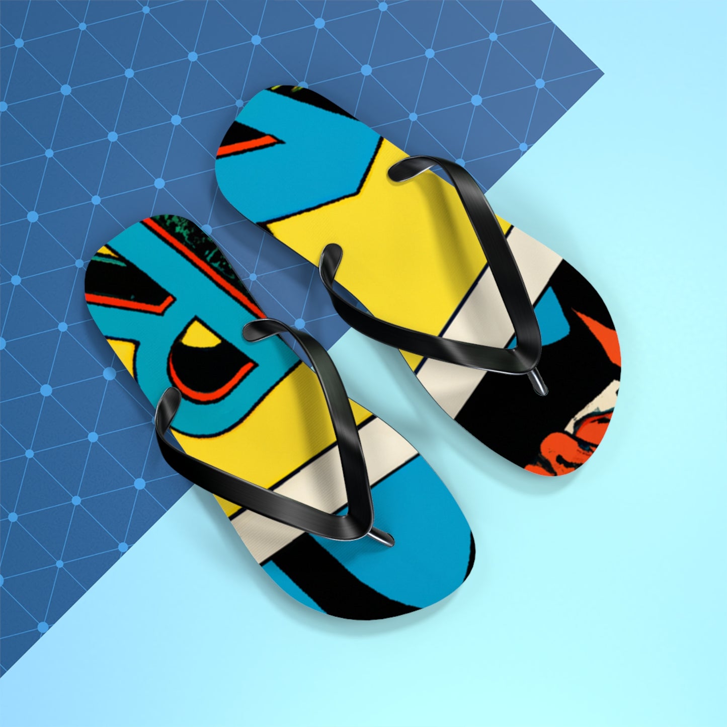 Mighty Manfred the Muscle-Bound - Comics Collector Flip Flop Beach Sandals