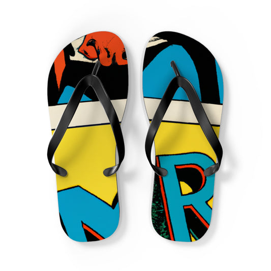 Mighty Manfred the Muscle-Bound - Comics Collector Flip Flop Beach Sandals