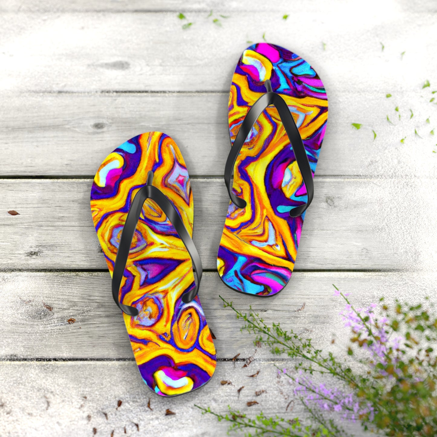 Hazel Stiles, Shoe Maker - Psychedelic Trippy Flip Flop Beach Sandals