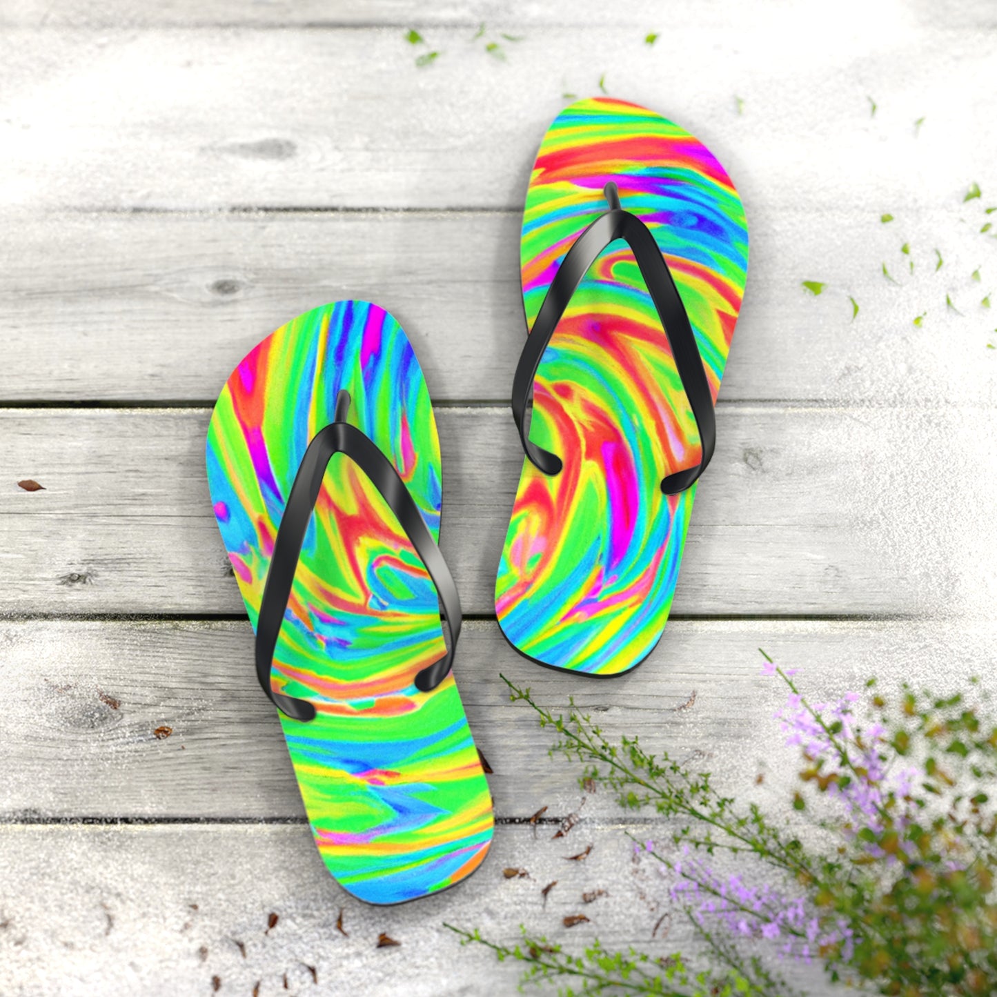 Anastasia Bootmaker - Psychedelic Trippy Flip Flop Beach Sandals