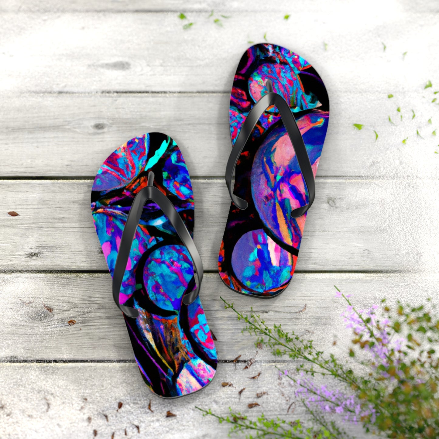 Caroline Craddock - Psychedelic Trippy Flip Flop Beach Sandals