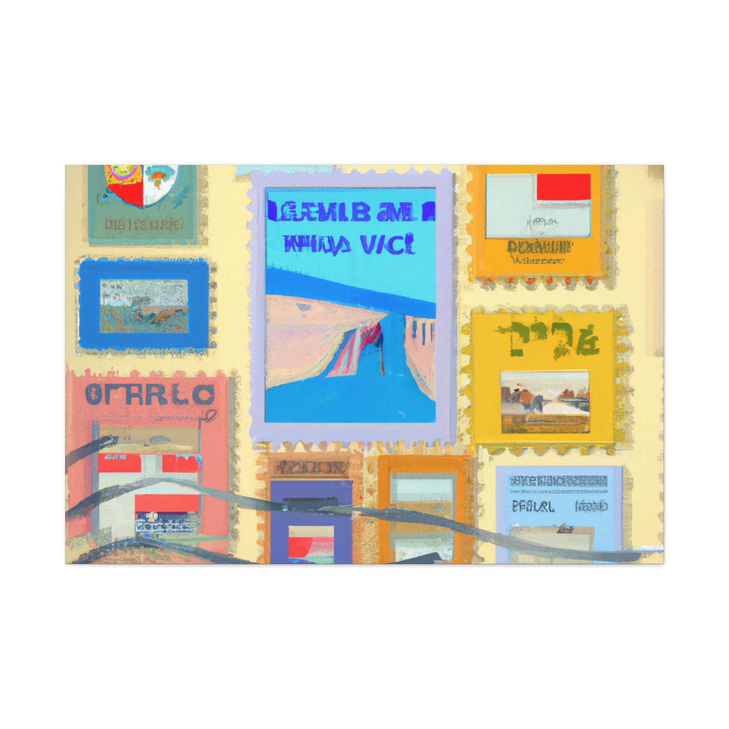 Global Wonders Stamps - Postage Stamp Collector Canvas Wall Art