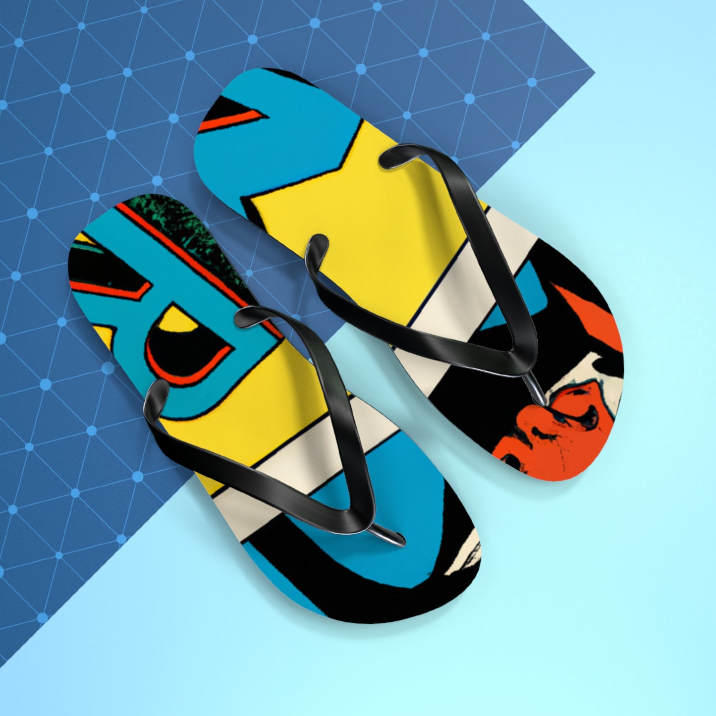 Mighty Manfred the Muscle-Bound - Comics Collector Flip Flop Beach Sandals