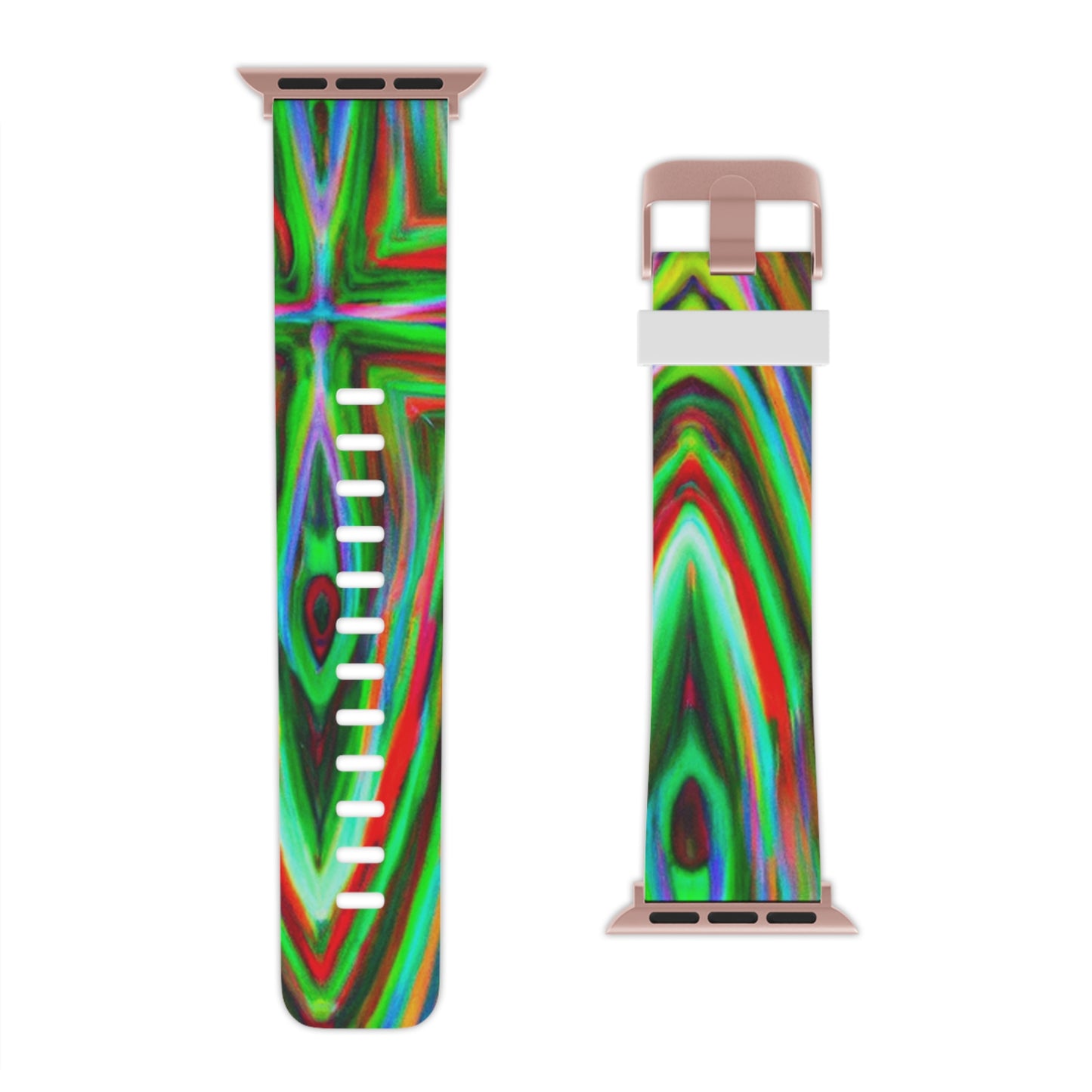 Edith Silverman - Trippy Hippy Boho Psychedelic Apple Wrist Watch Band