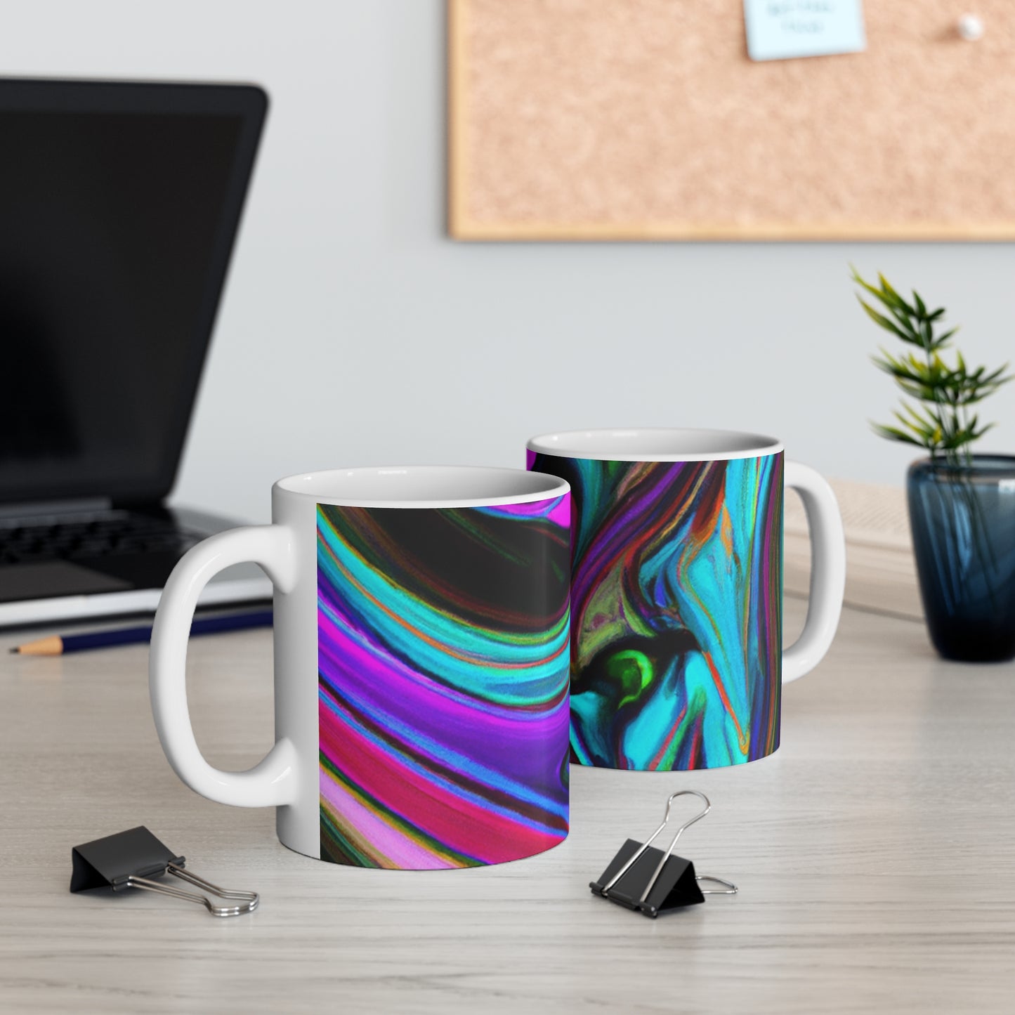 Barista Bob's Roasting Company - Psychedelic Coffee Cup Mug 11 Ounce