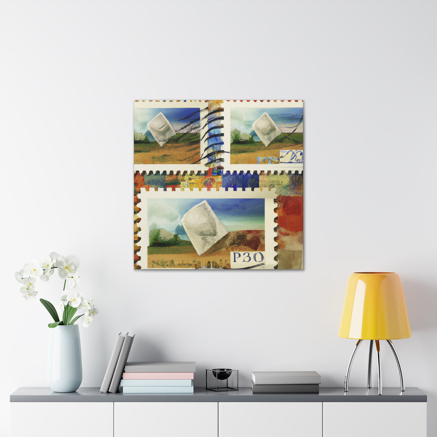 "Global Wonders" - Postage Stamp Collector Canvas Wall Art