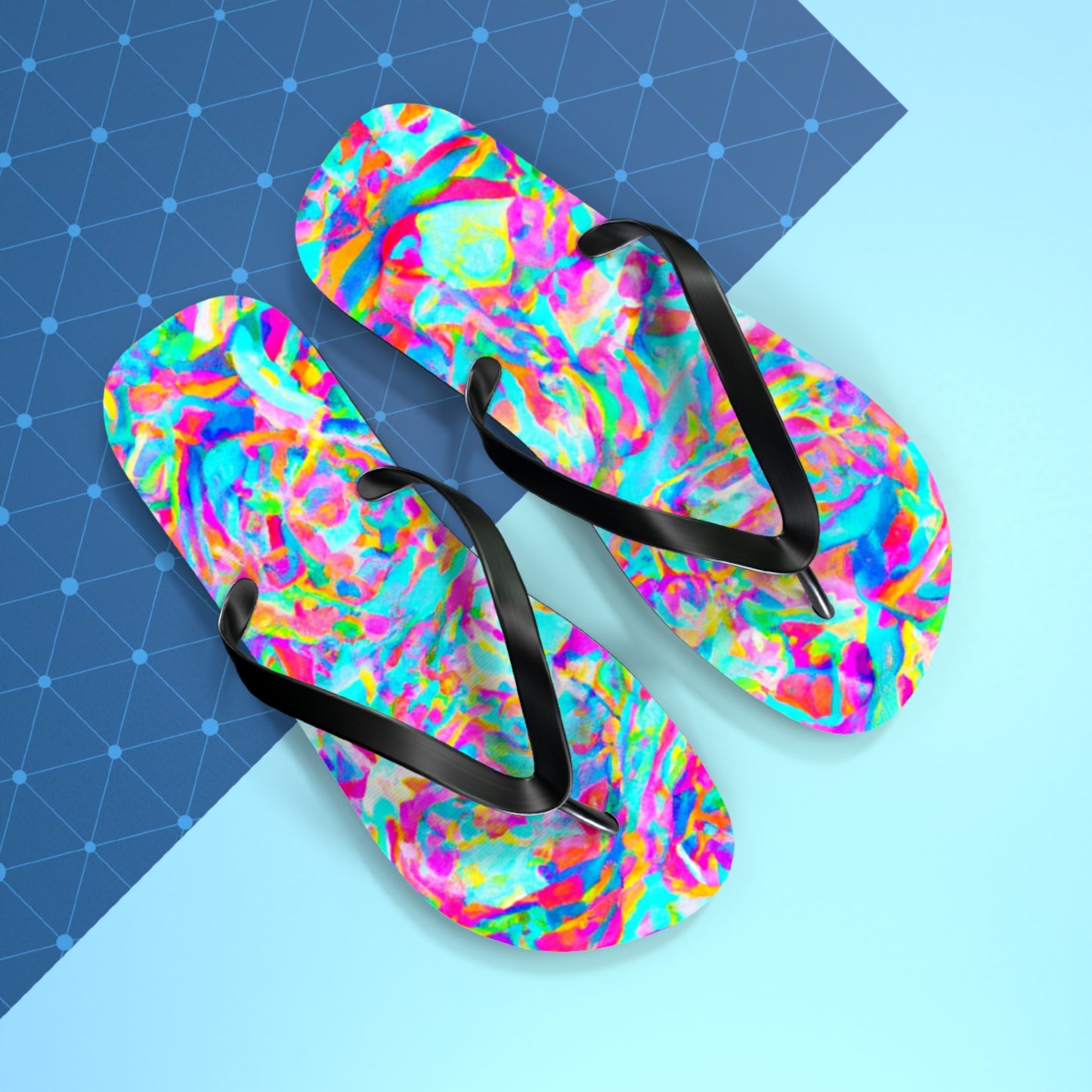 Adele's Shoemaker - Psychedelic Trippy Flip Flop Beach Sandals