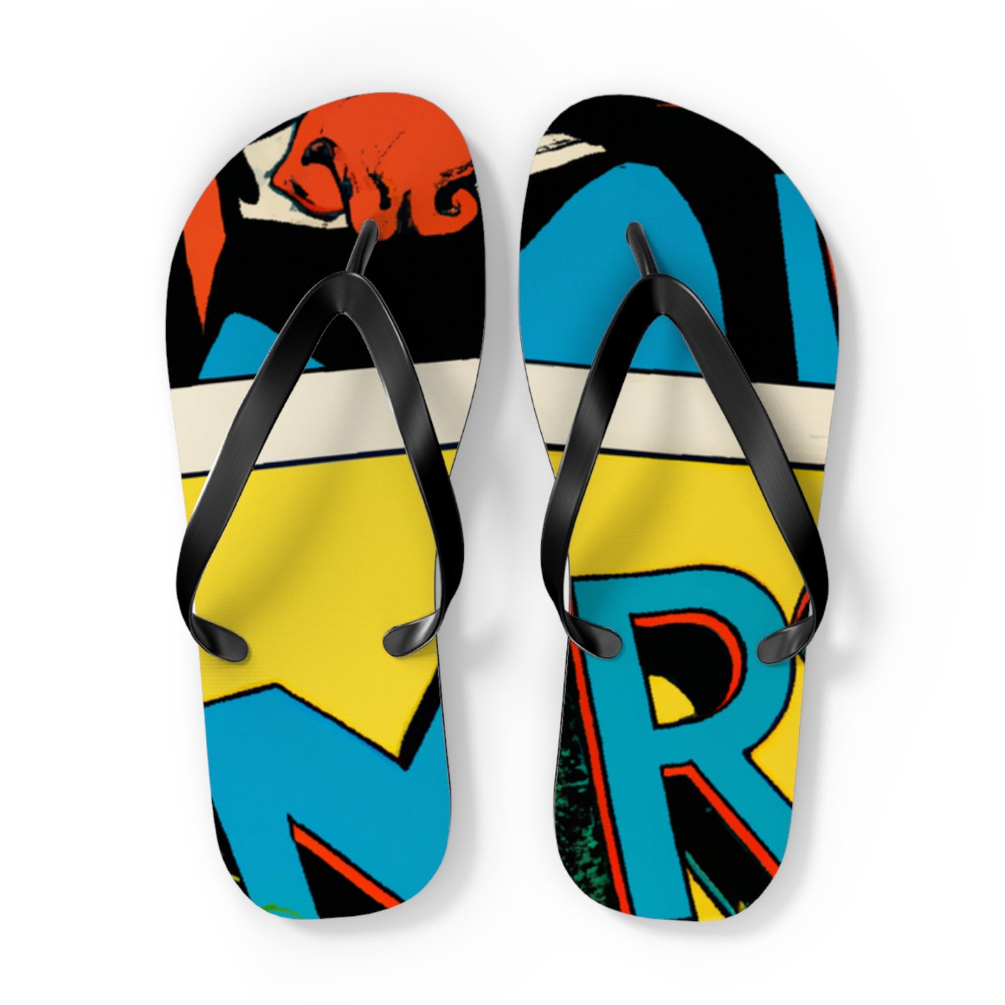 Mighty Manfred the Muscle-Bound - Comics Collector Flip Flop Beach Sandals