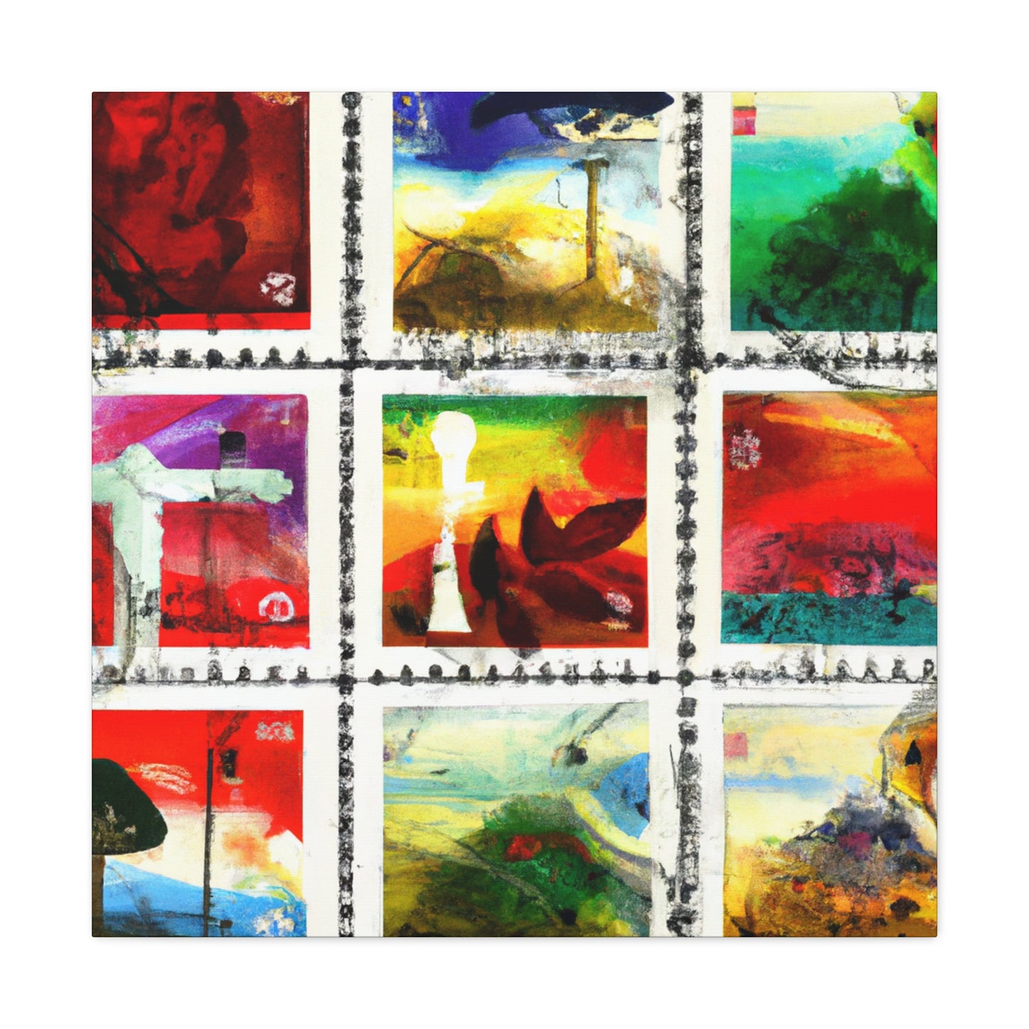 Global Forever Stamps. - Postage Stamp Collector Canvas Wall Art