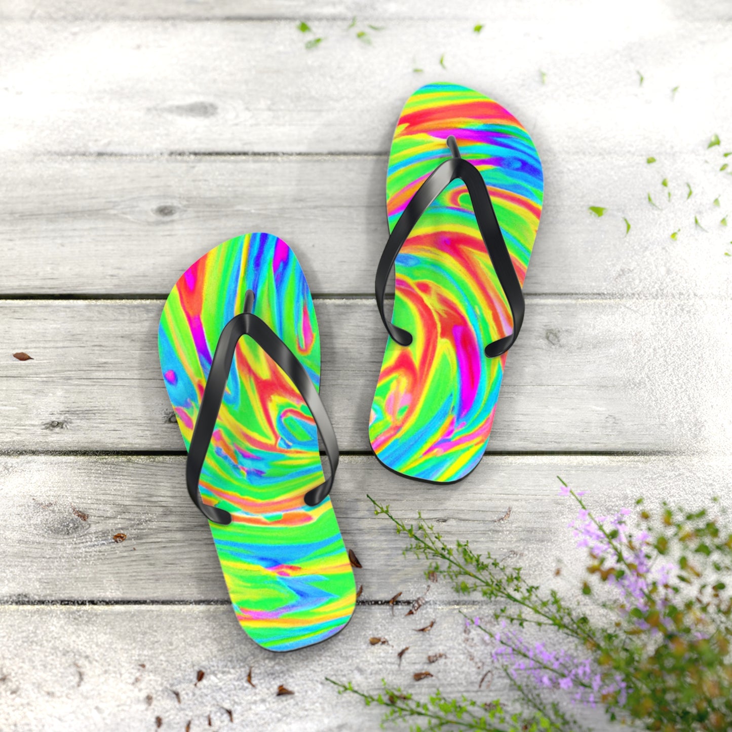 Anastasia Bootmaker - Psychedelic Trippy Flip Flop Beach Sandals