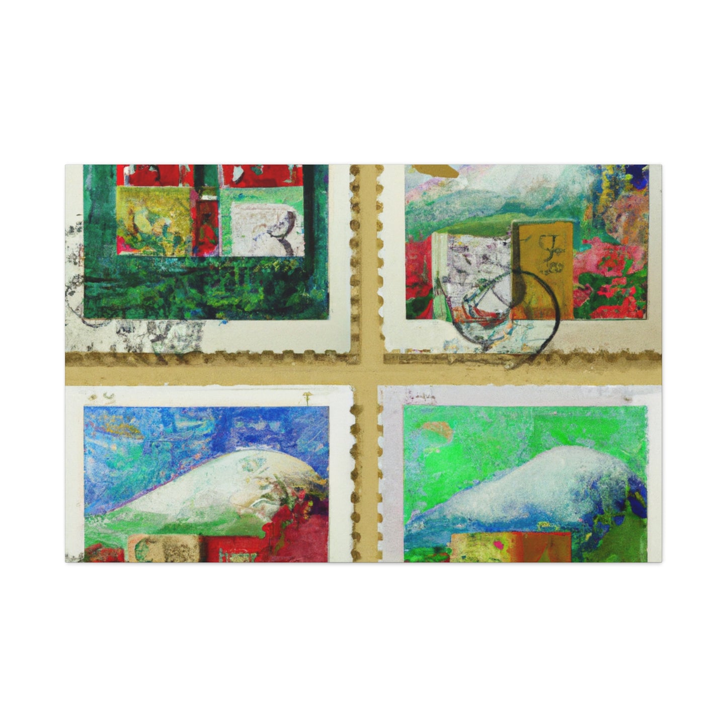 "Globetrotter Stamps" - Postage Stamp Collector Canvas Wall Art