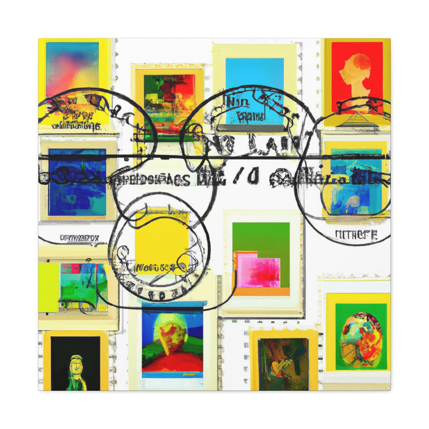 Global Friendship Stamps. - Postage Stamp Collector Canvas Wall Art