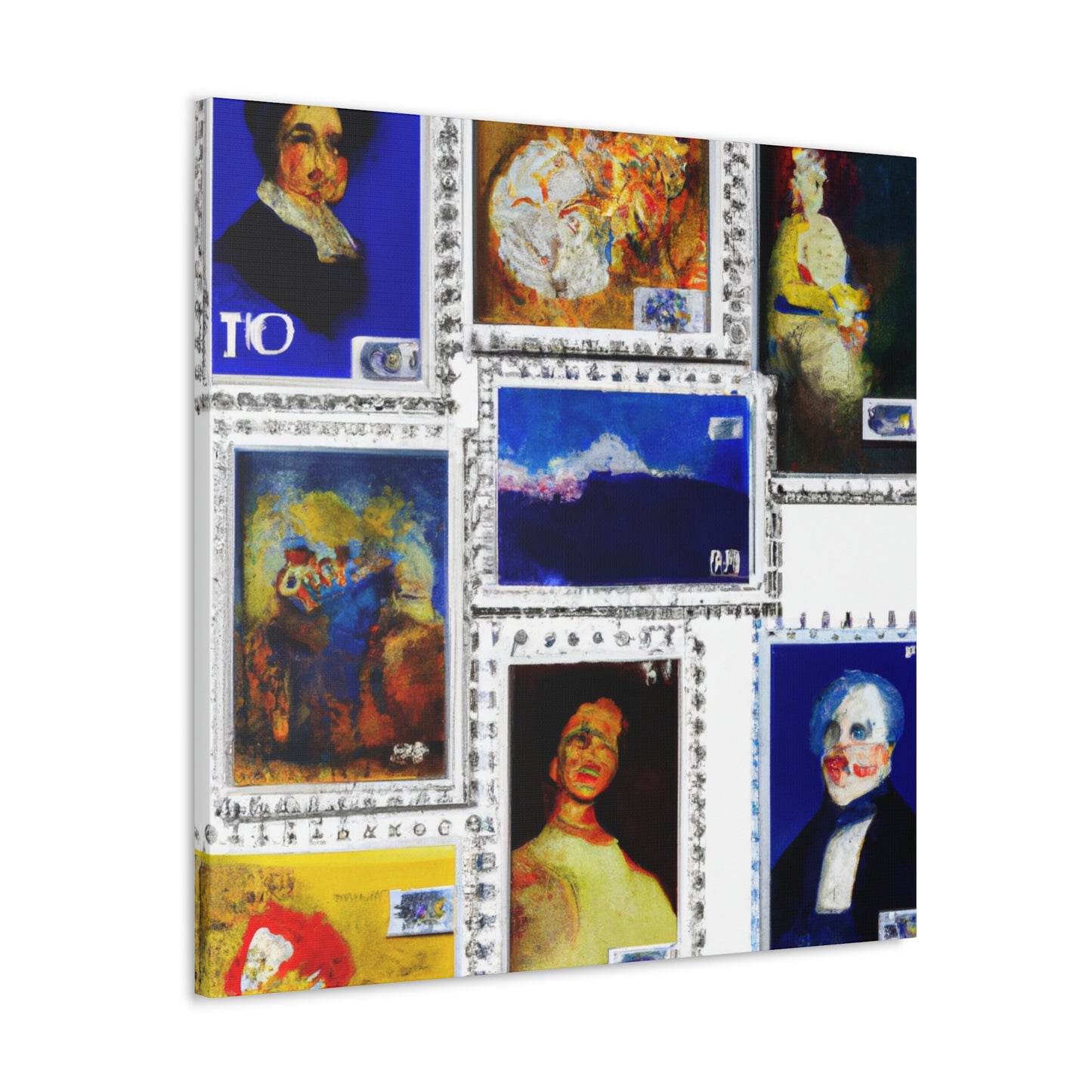 Victorians By Air: Postage Stamps from the East to the West. - Postage Stamp Collector Canvas Wall Art