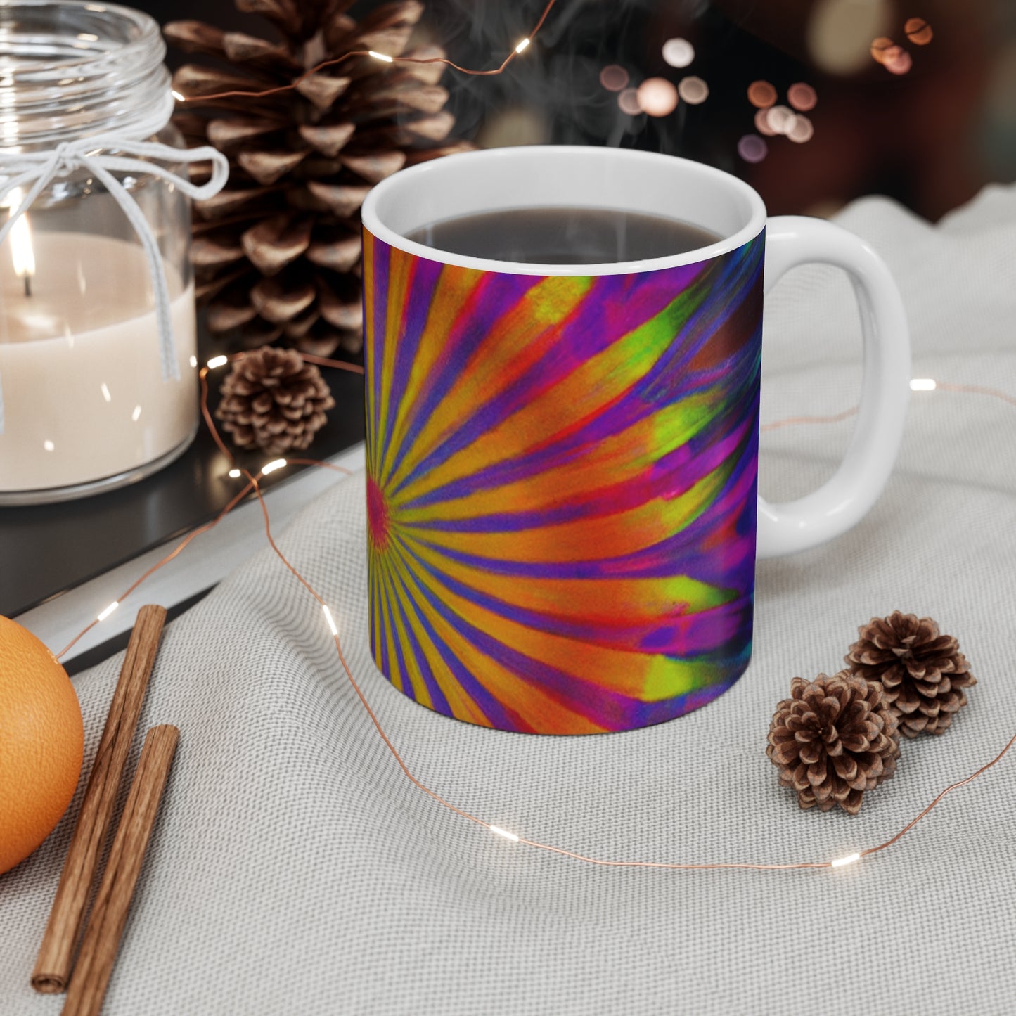 Millie Jean's Retro Roasters - Psychedelic Coffee Cup Mug 11 Ounce