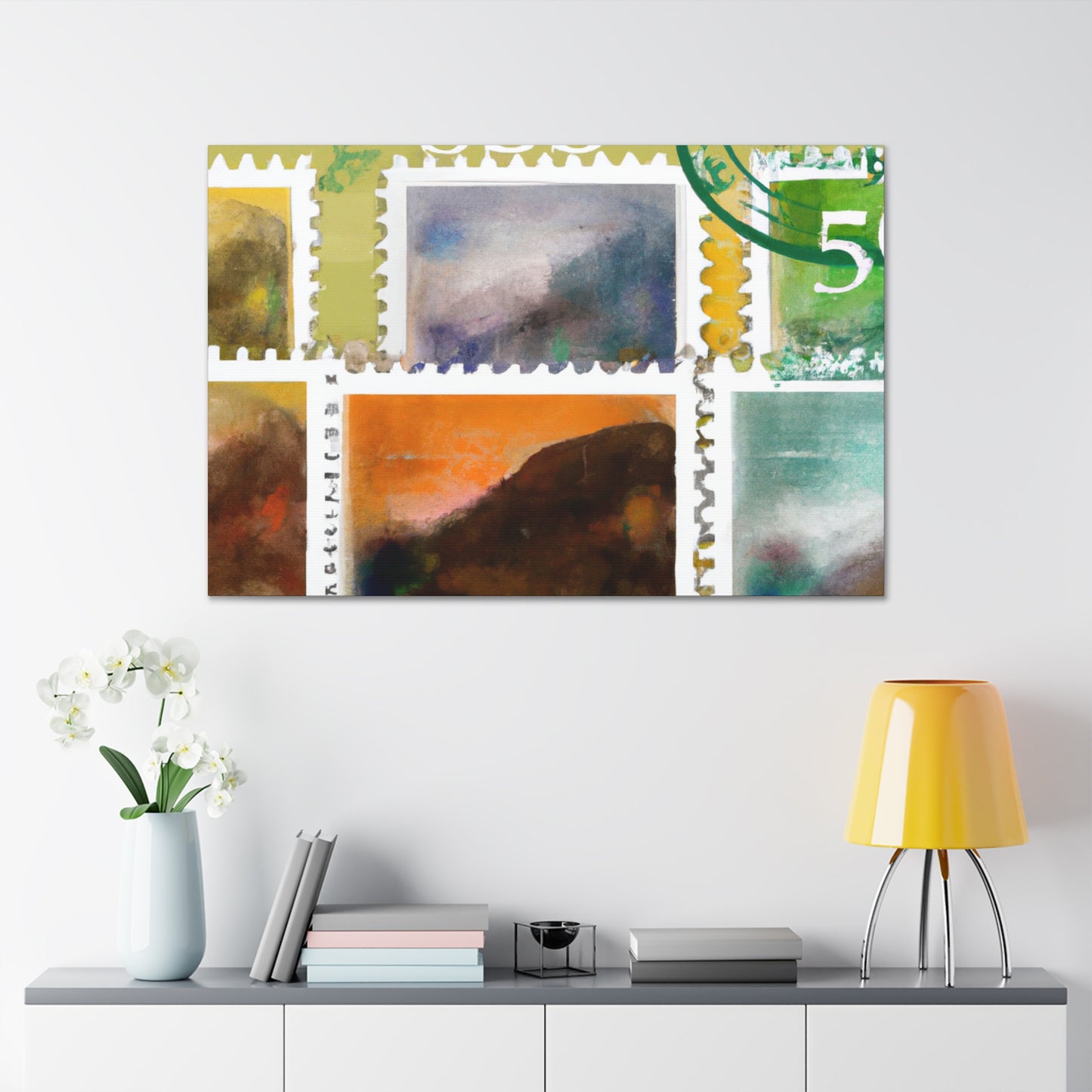 "A World of Wanderlust" - Postage Stamp Collector Canvas Wall Art