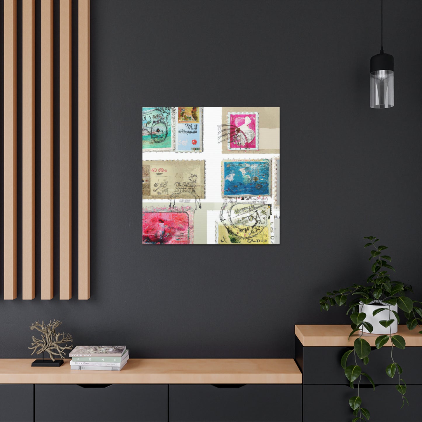 Global Treasures Stamps - Postage Stamp Collector Canvas Wall Art