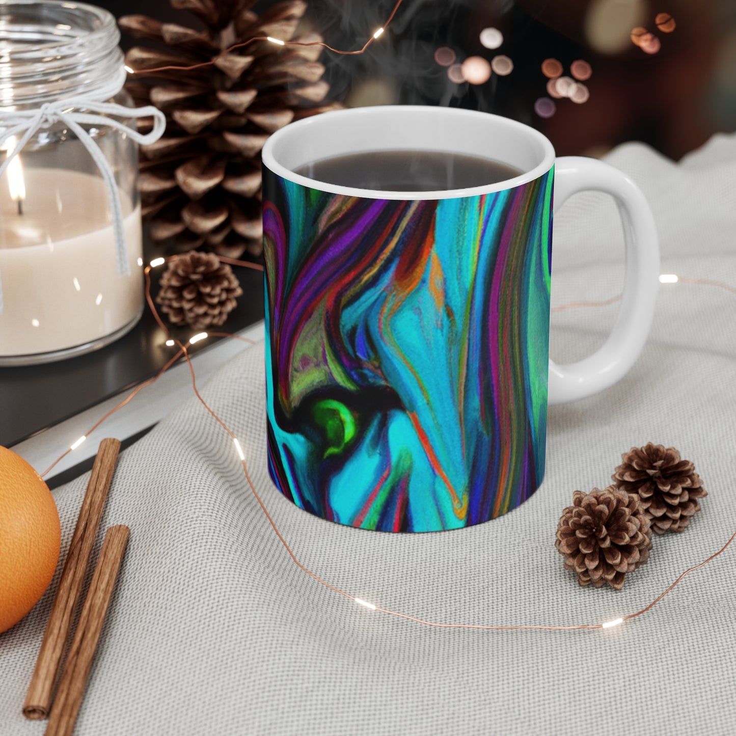 Barista Bob's Roasting Company - Psychedelic Coffee Cup Mug 11 Ounce