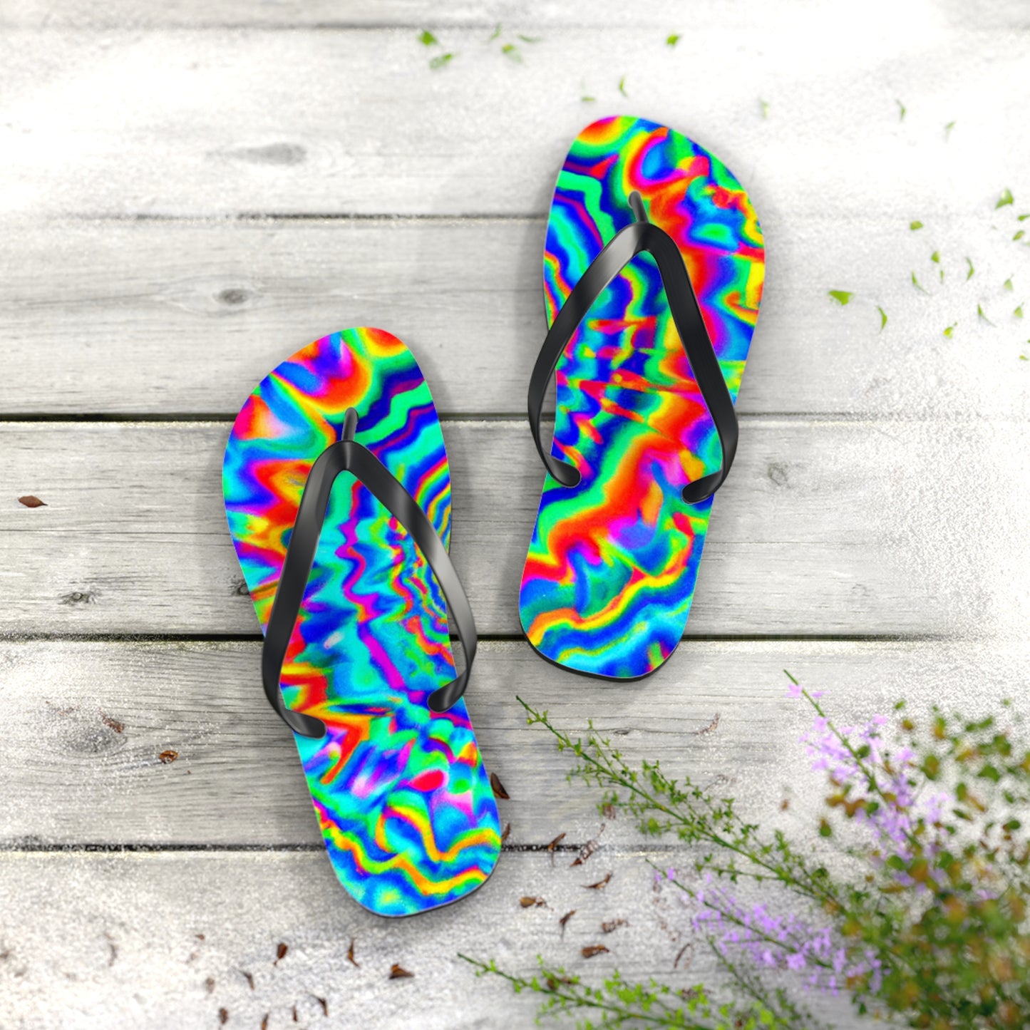 Annie Bootmaker - Psychedelic Trippy Flip Flop Beach Sandals