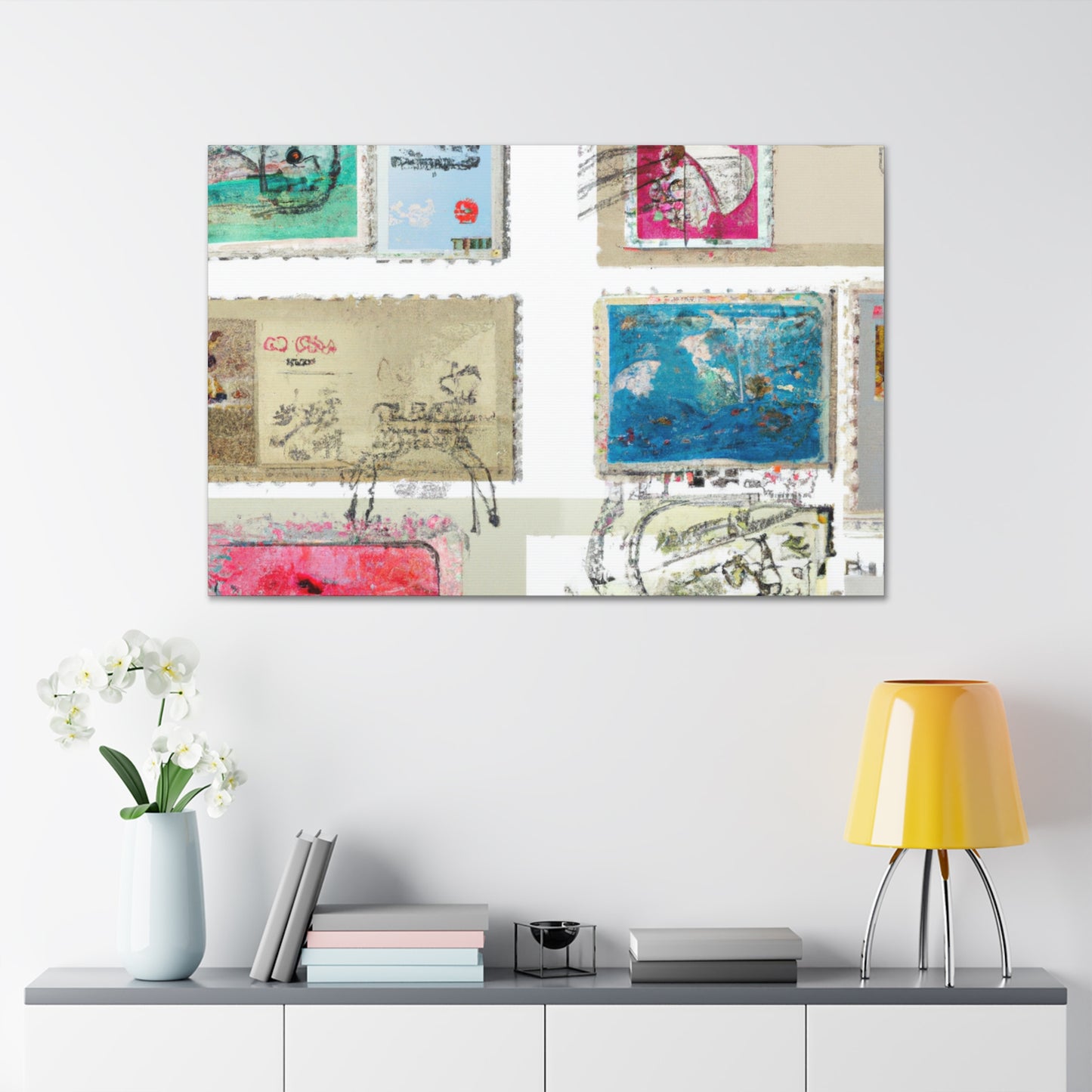 Global Treasures Stamps - Postage Stamp Collector Canvas Wall Art