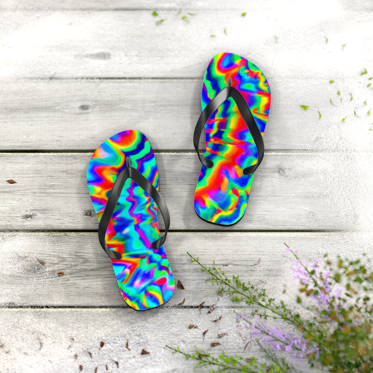 Annie Bootmaker - Psychedelic Trippy Flip Flop Beach Sandals