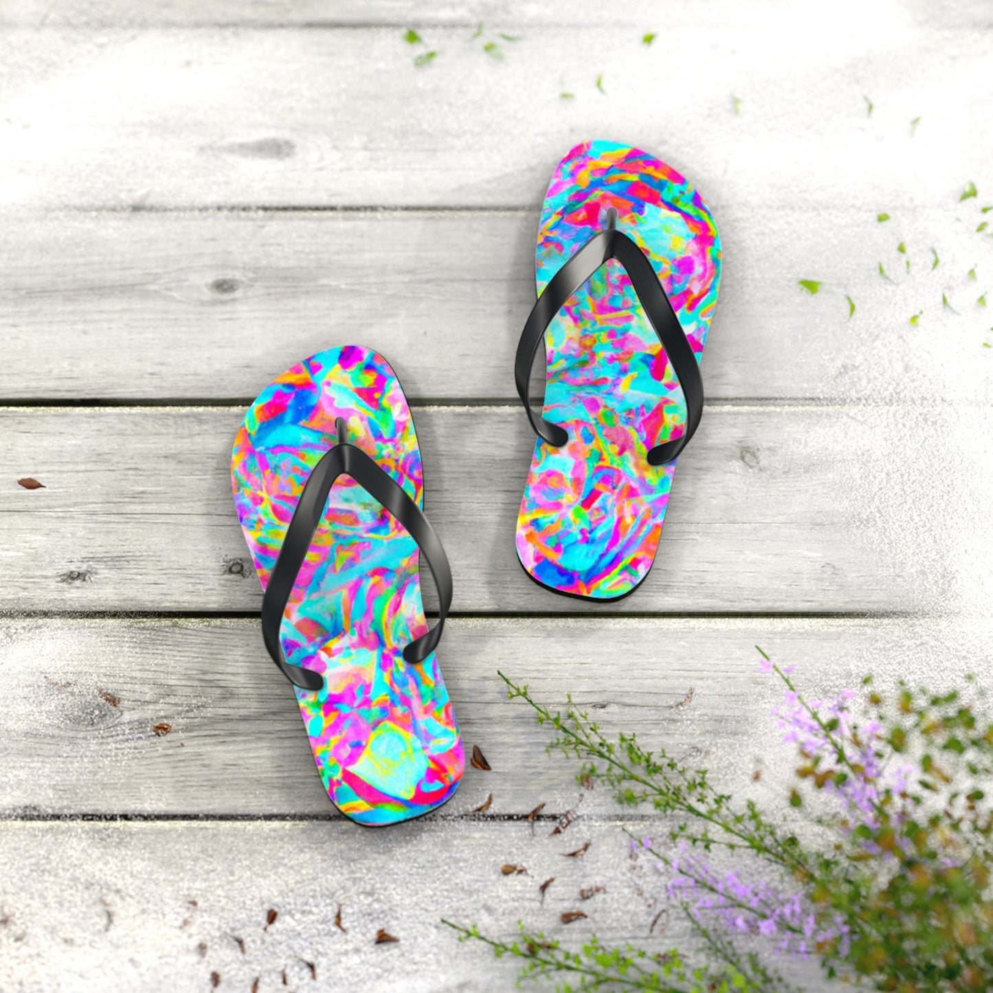 Adele's Shoemaker - Psychedelic Trippy Flip Flop Beach Sandals