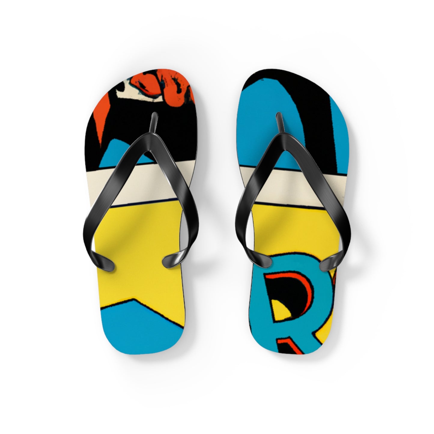 Mighty Manfred the Muscle-Bound - Comics Collector Flip Flop Beach Sandals