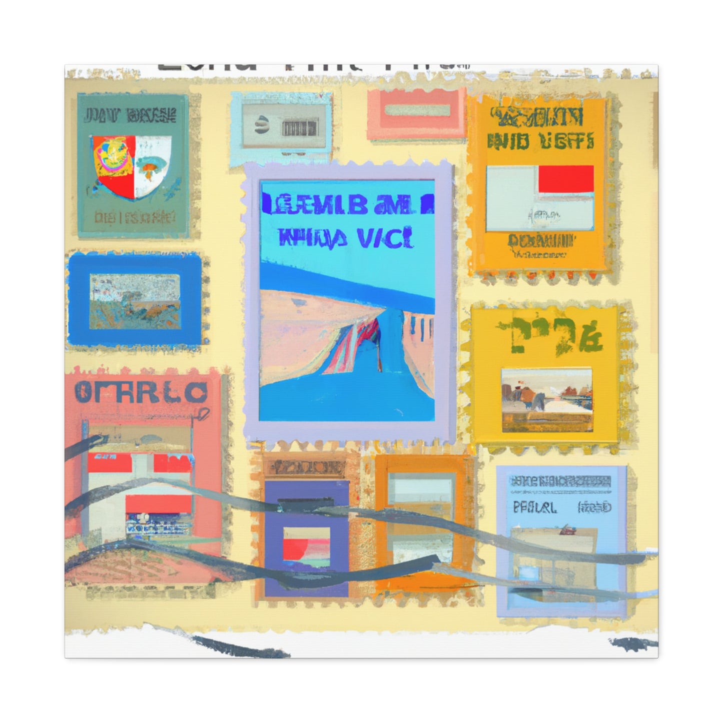 Global Wonders Stamps - Postage Stamp Collector Canvas Wall Art