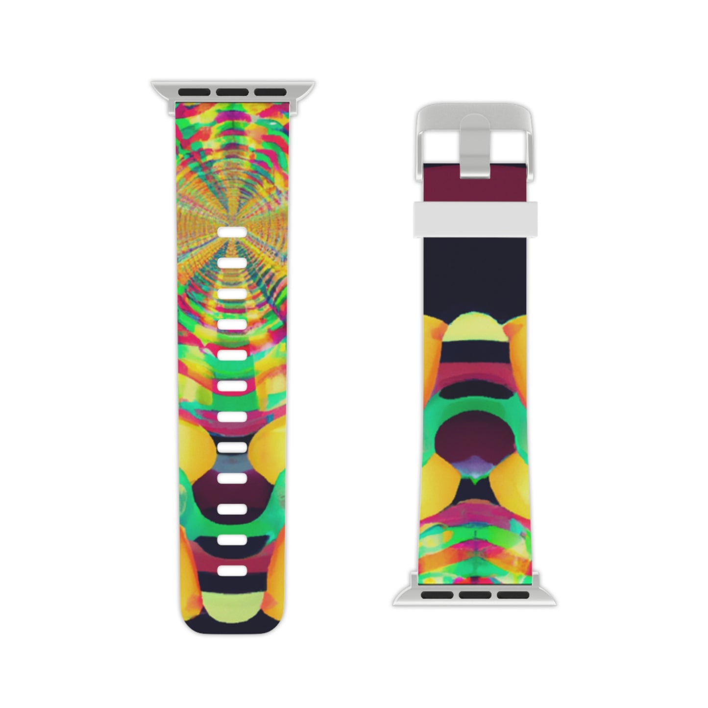 Gustave Pilloue - Trippy Hippy Boho Psychedelic Apple Wrist Watch Band